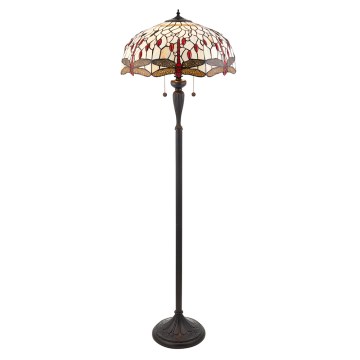 Endon 70940 - Tiffany DRAGONFLY állólámpa 2xE27/60W/230V, átmérő 50 cm