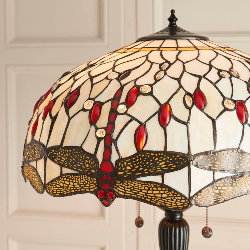 Endon 70940 - Tiffany DRAGONFLY állólámpa 2xE27/60W/230V, átmérő 50 cm