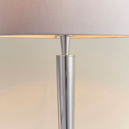 Endon 72175 - Asztali lámpa USB porttal SYON 1xE14/40W/230V fényes króm/beige