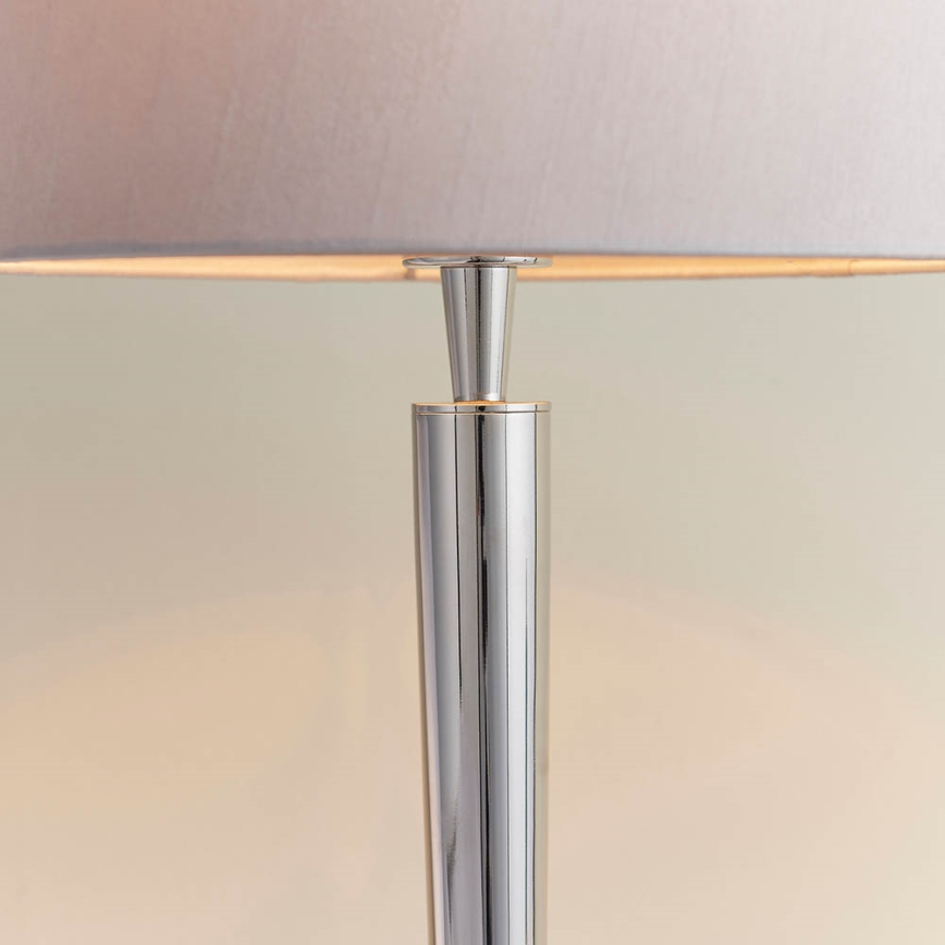 Endon 72175 - Asztali lámpa USB porttal SYON 1xE14/40W/230V fényes króm/beige