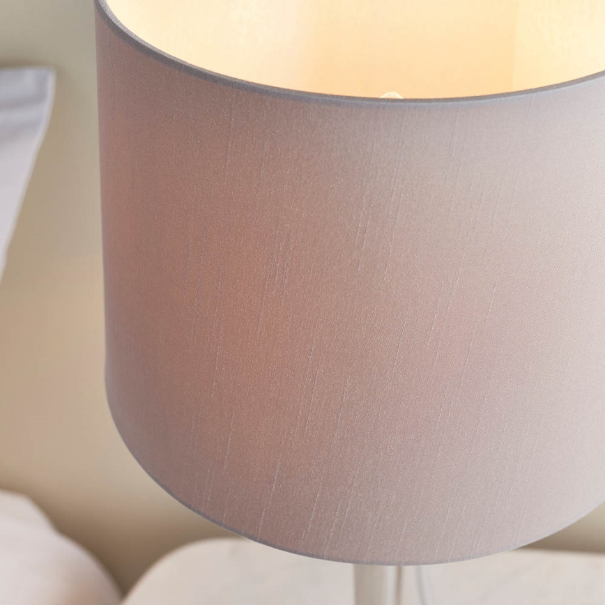 Endon 72175 - Asztali lámpa USB porttal SYON 1xE14/40W/230V fényes króm/beige