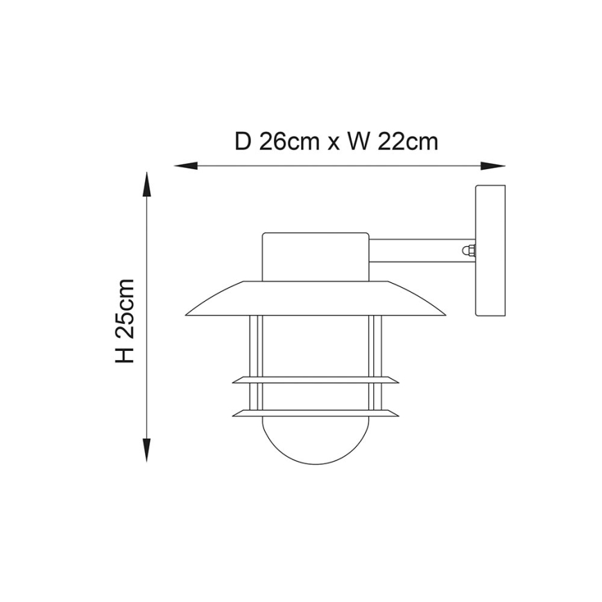 Endon 74703 - JENSON kültéri fali lámpatest 1xE27/40W/230V IP44 fényes króm