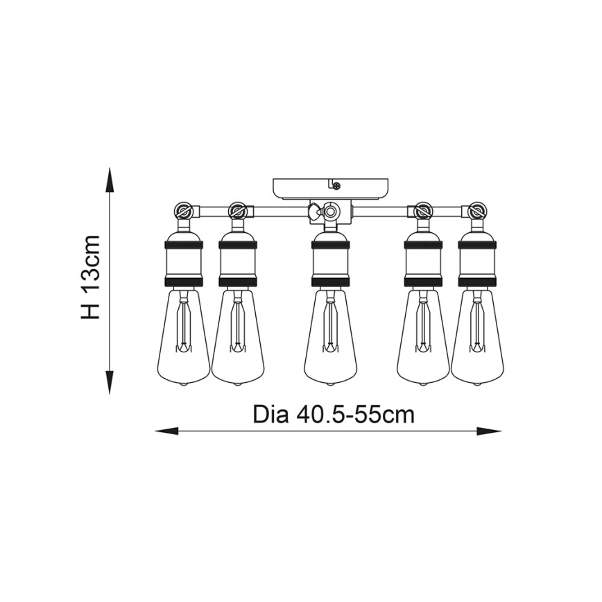 Endon 76336 - HAL spotlámpa 5xE27/40W/230V matt króm/rézszínű