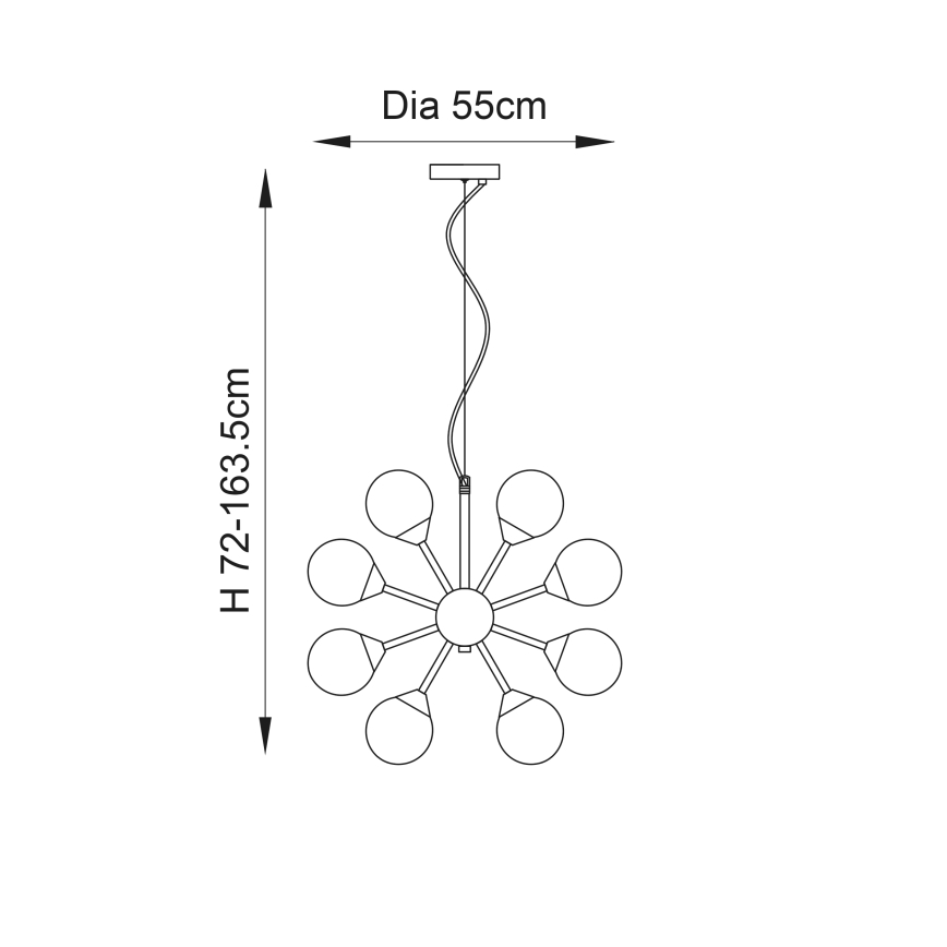Endon 76499 - OSCAR kábeles csillár 28xG9/18W/230V aranyszínű