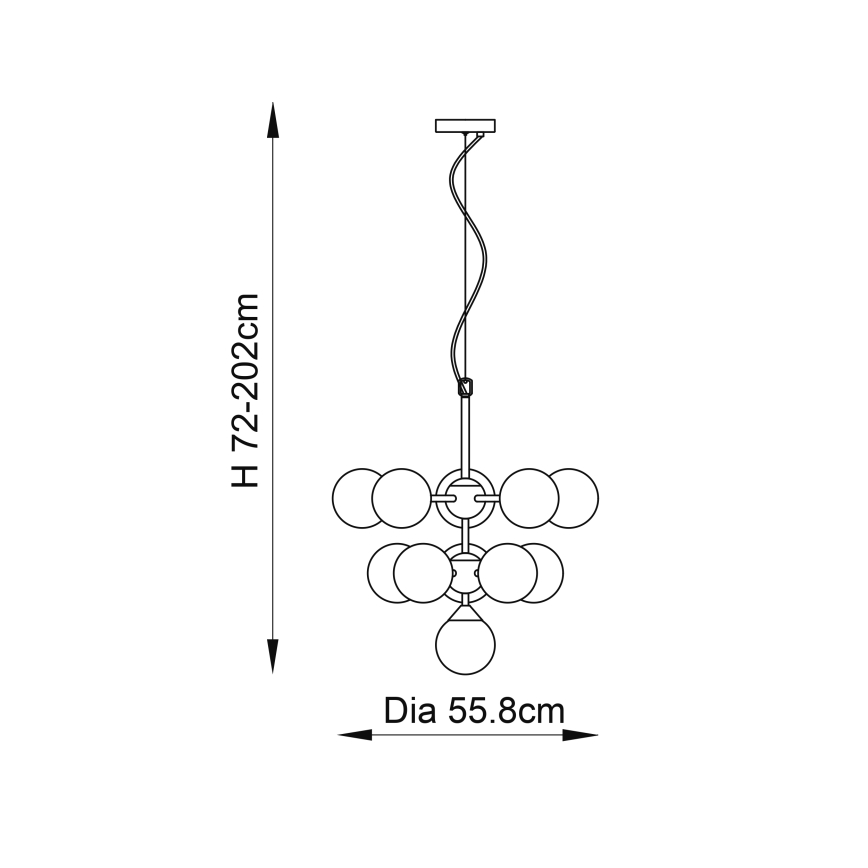Endon 76500 - Csillár zsinóron OSCAR 11xG9/18W/230V réz