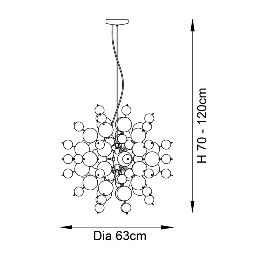 Endon 81584 - Csillár zsinóron JOULES 9xE14/7W/230V réz