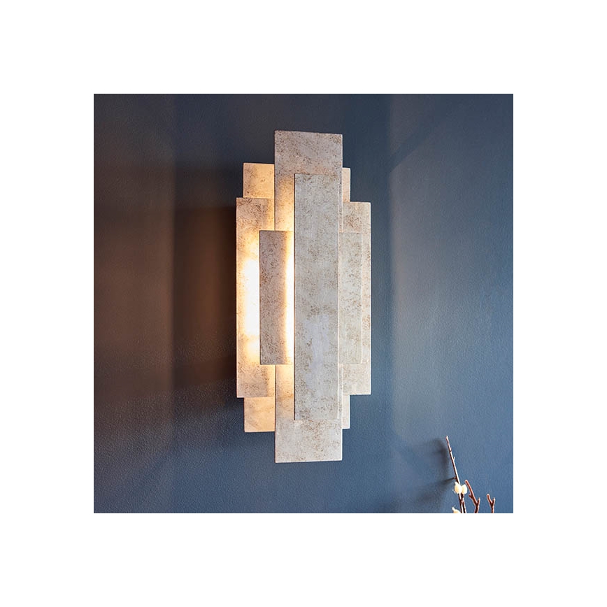 Endon 90451 - Fali lámpa ALZARE 2xG9/3W/230V fehér patinás