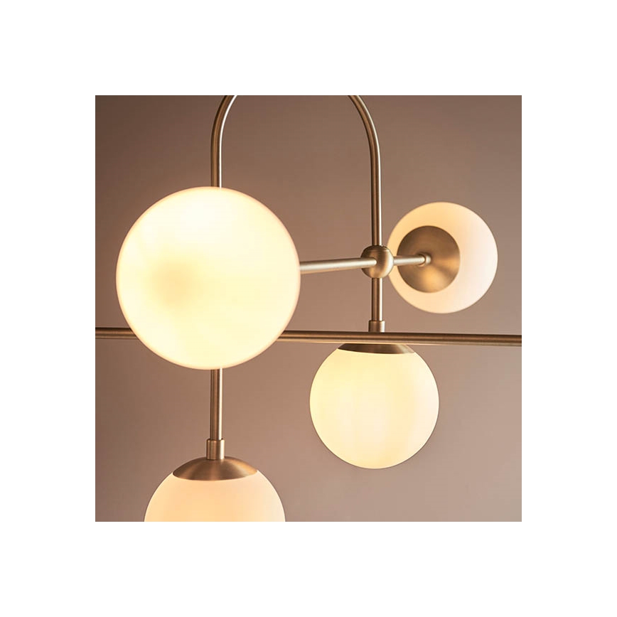 Endon 90842 - Rudas csillár 6xE14/7W/230V sárgaréz/fehér