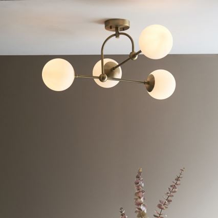 Endon 90843 - Felületre szerelhető ONTARIO csillár 4xE14/7W/230V, sárgaréz