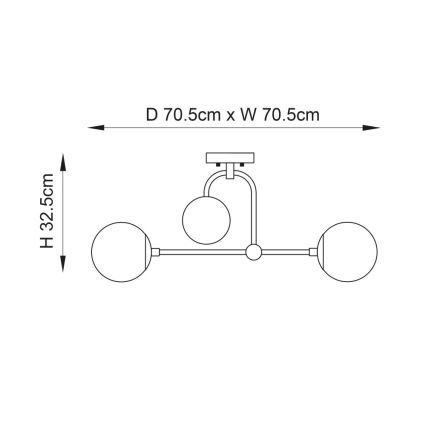 Endon 90843 - Felületre szerelhető ONTARIO csillár 4xE14/7W/230V, sárgaréz