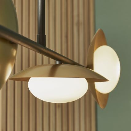Endon 92036 - Kábeles függeszték RUFFLE 4xG9/3W/230V sárgaréz/fekete
