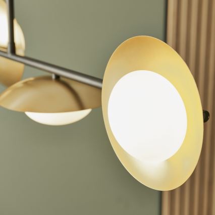 Endon 92036 - Kábeles függeszték RUFFLE 4xG9/3W/230V sárgaréz/fekete