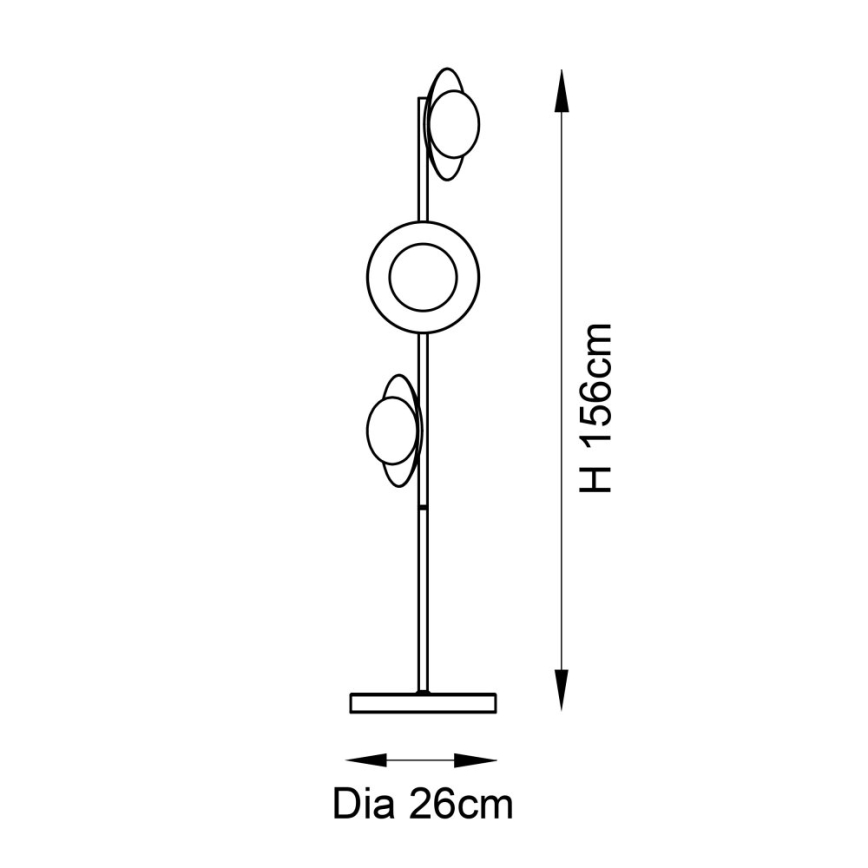 Endon 92039 - Állólámpa RUFFLE 3xG9/3W/230V fekete/arany