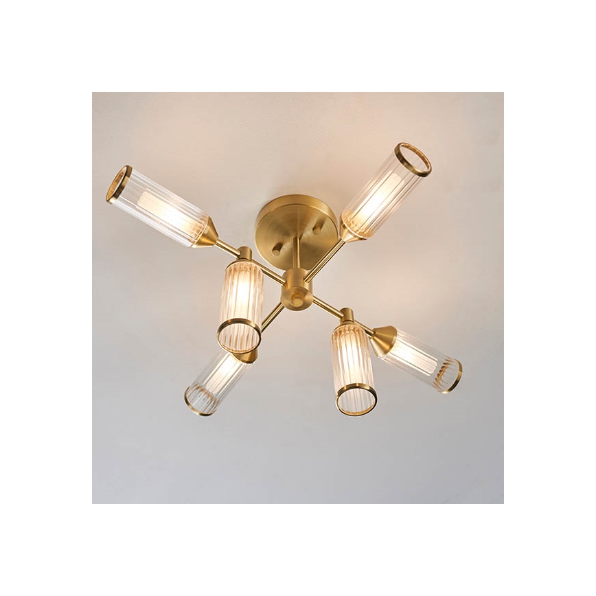 Endon 92213 - Rudas csillár 6xG9/3W/230V sárgaréz