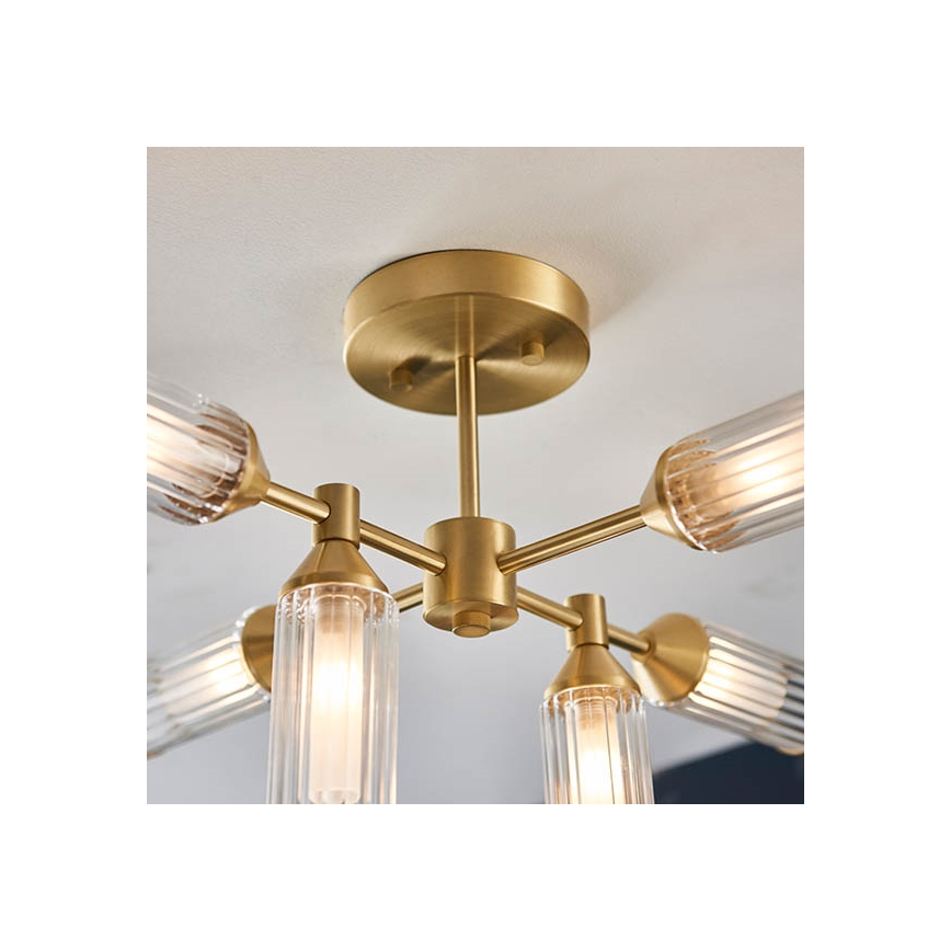 Endon 92213 - Rudas csillár 6xG9/3W/230V sárgaréz