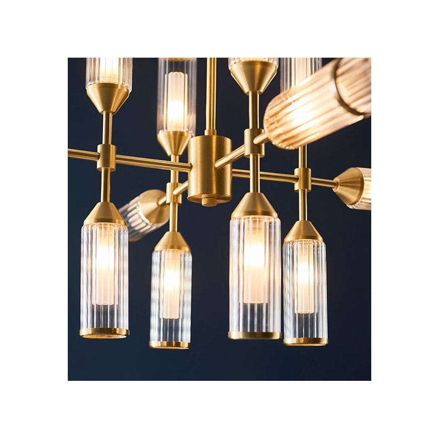 Endon 92214 - TOUR rúdon függő csillár 12xG9/3W/230V sárgaréz