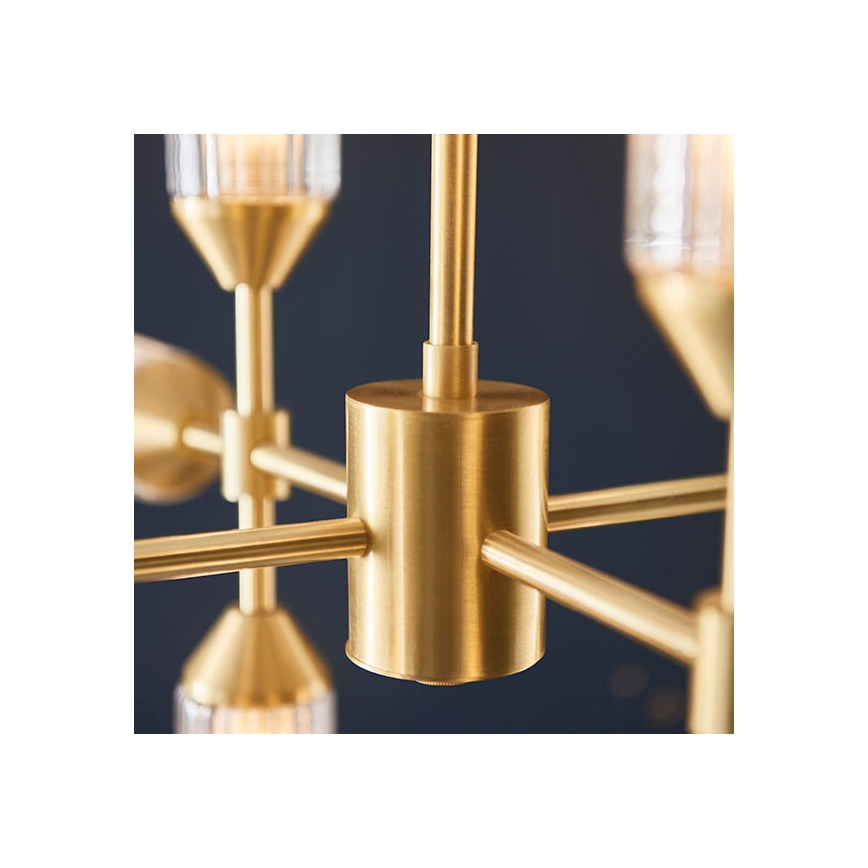 Endon 92214 - TOUR rúdon függő csillár 12xG9/3W/230V sárgaréz