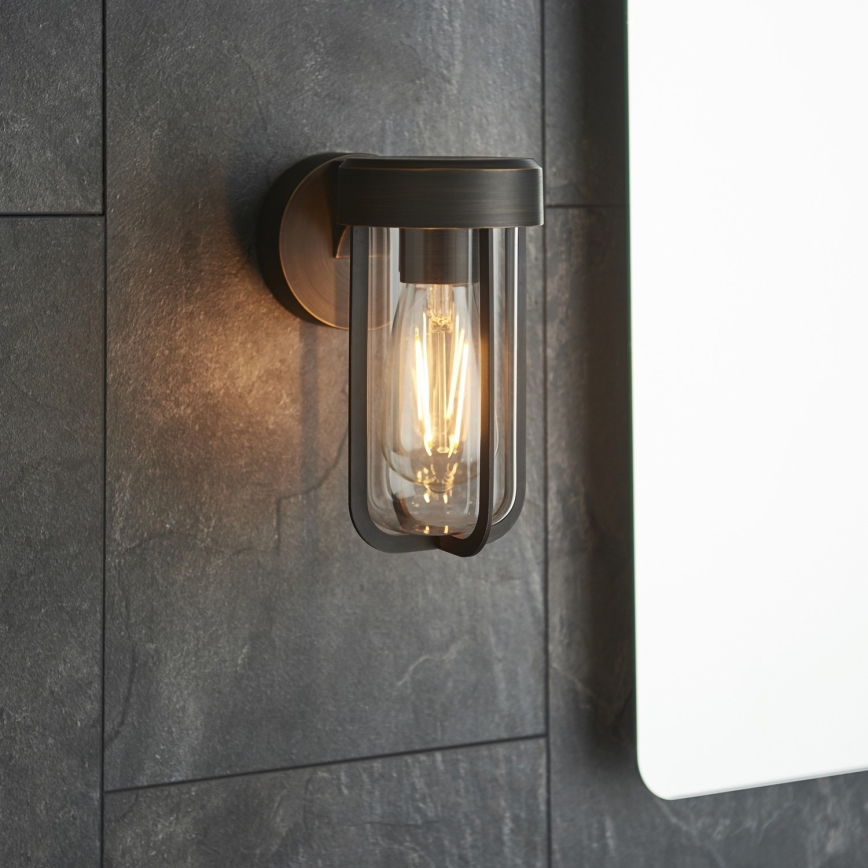 Endon 92857 - Fürdőszobai fali lámpa 1xE27/6W/230V IP44 bronz/fekete