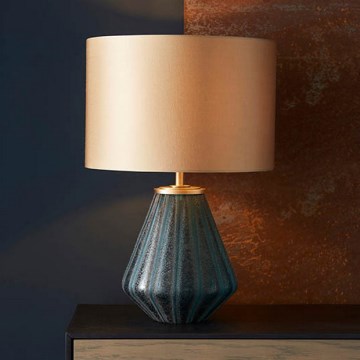 Endon 93059 - ALYSSIA asztali lámpa 1xE27/10W/230V arany/kék