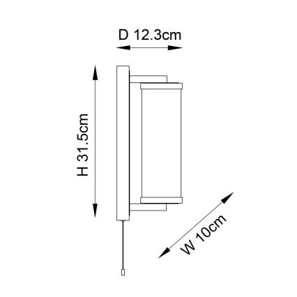 Endon 94075 - Fürdőszobai fali lámpa TAYLOR 1xE27/10W/230V IP44 arany