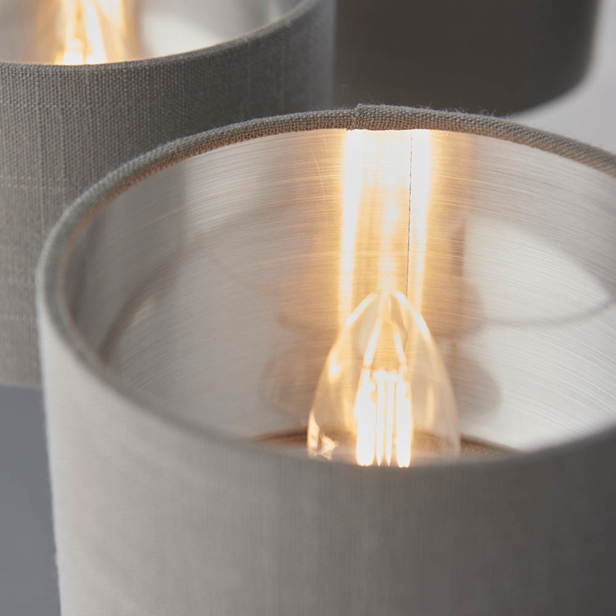 Endon 94381 - Csillár láncon HIGHCLERE 6xE14/28W/230V szürke/fényezett króm