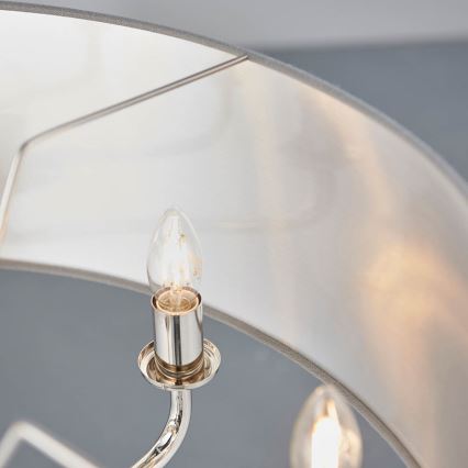 Endon 94415 - Csillár láncon HIGHCLERE 8xE14/40W/230V szürke/fényezett króm átm. 70 cm