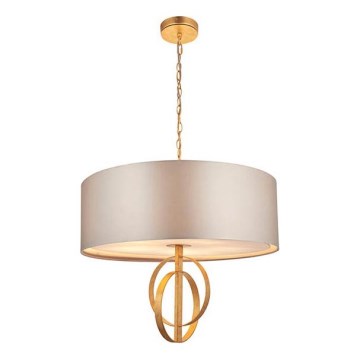 Endon 95211 - Láncos csillár 5xE27/10W/230V Ø 70 cm szürke/sárgaréz