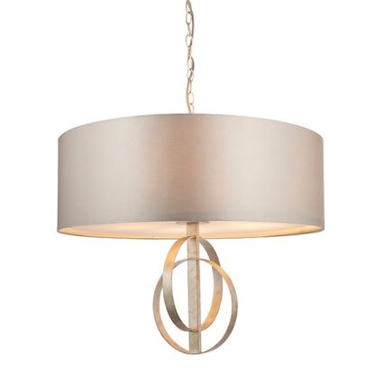Endon 95215 - Láncos csillár 5xE27/10W/230V átm. 70 cm szürke