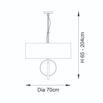 Endon 95215 - Láncos csillár 5xE27/10W/230V átm. 70 cm szürke