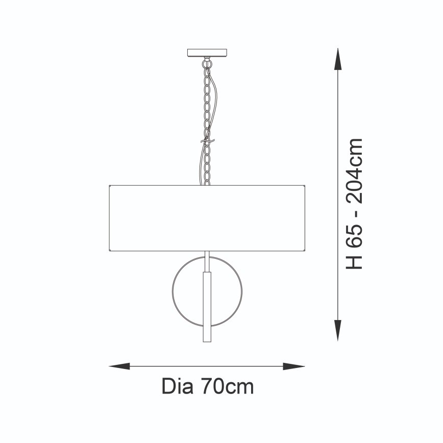 Endon 95215 - Láncos csillár 5xE27/10W/230V átm. 70 cm szürke