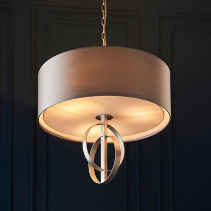 Endon 95216 - Láncos csillár 3xE27/10W/230V átmérő 60 cm, szürke