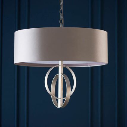 Endon 95216 - Láncos csillár 3xE27/10W/230V átmérő 60 cm, szürke