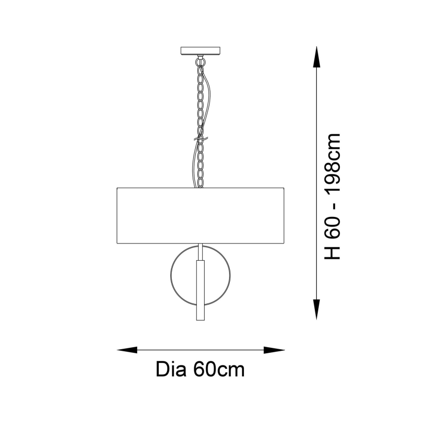 Endon 95220 - Láncos csillár 3xE27/10W/230V Ø 60 cm kék/sárgaréz