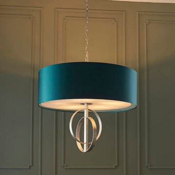 Endon 95223 - Láncos csillár 5xE27/10W/230V átmérő 70 cm kék/szürke