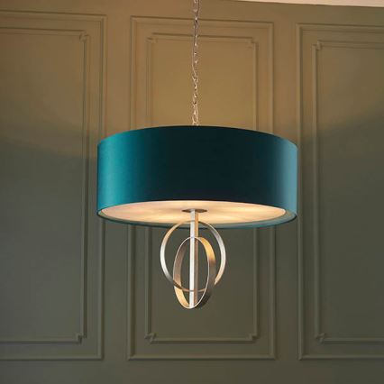 Endon 95223 - Láncos csillár 5xE27/10W/230V átmérő 70 cm kék/szürke