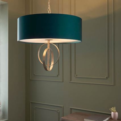 Endon 95223 - Láncos csillár 5xE27/10W/230V átmérő 70 cm kék/szürke