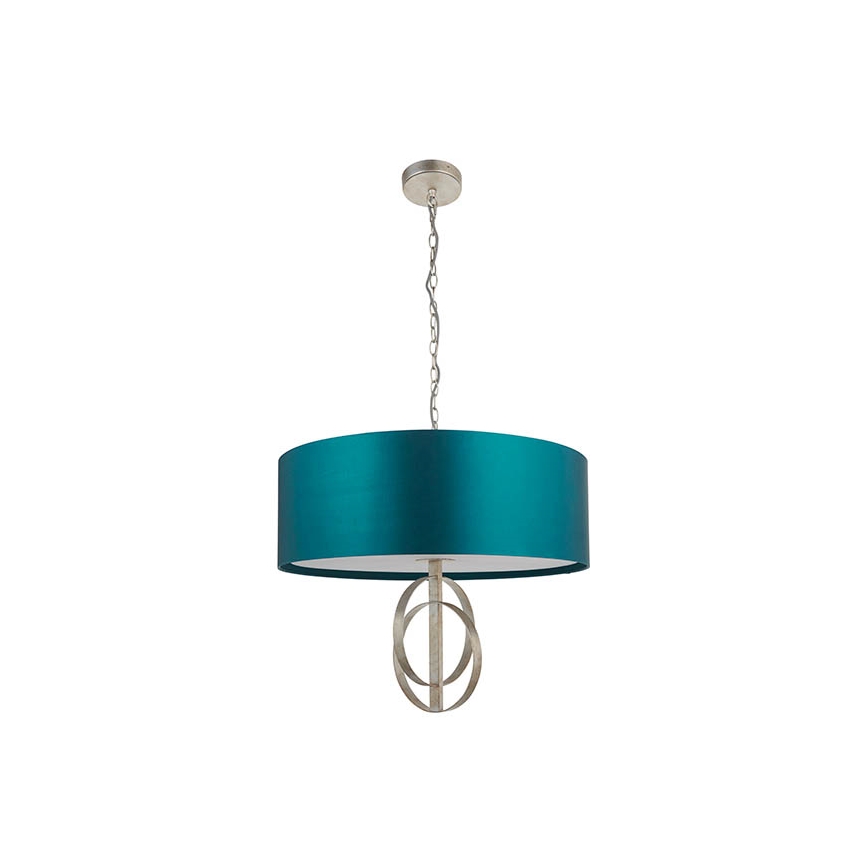 Endon 95223 - Láncos csillár 5xE27/10W/230V átmérő 70 cm kék/szürke