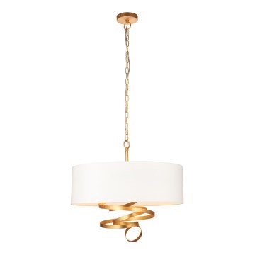 Endon 95268 - Láncos csillár 3xE14/6W/230V, átm. 60 cm, fehér/sárgaréz