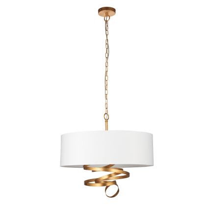 Endon 95268 - Láncos csillár 3xE14/6W/230V, átm. 60 cm, fehér/sárgaréz