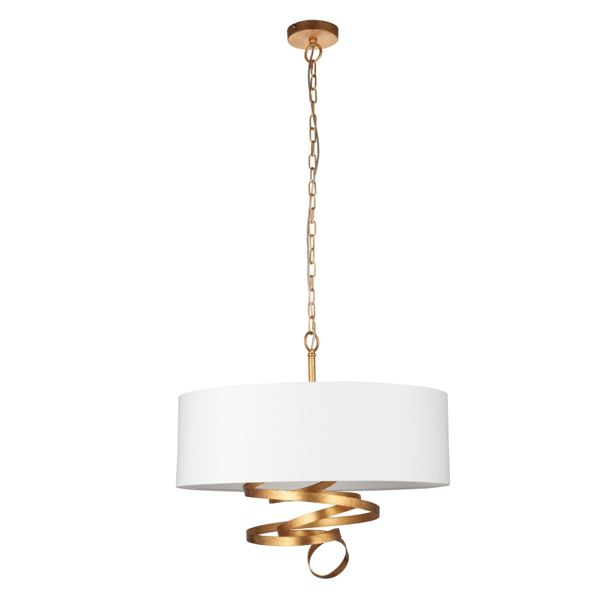 Endon 95268 - Láncos csillár 3xE14/6W/230V, átm. 60 cm, fehér/sárgaréz
