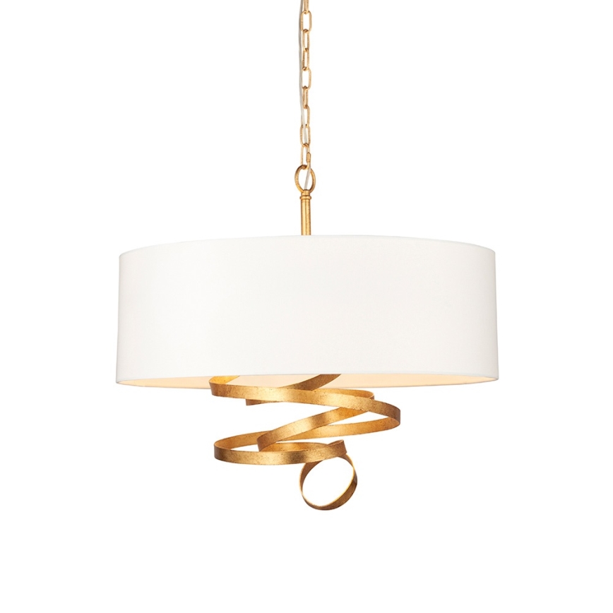 Endon 95268 - Láncos csillár 3xE14/6W/230V, átm. 60 cm, fehér/sárgaréz