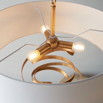 Endon 95268 - Láncos csillár 3xE14/6W/230V, átm. 60 cm, fehér/sárgaréz