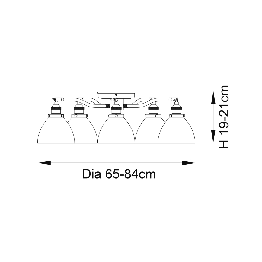 Endon 97248 - HANSEN spotlámpa 5xE14/7W/230V, sárgaréz
