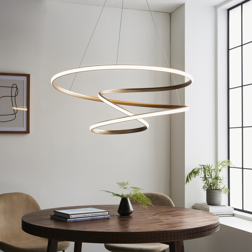Endon 97639 - TWIRL LED dimmelhető kábelen függő csillár LED/88W/230V 3000K aranyszínű