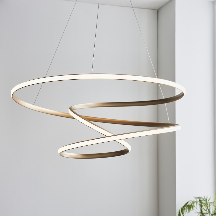 Endon 97639 - TWIRL LED dimmelhető kábelen függő csillár LED/88W/230V 3000K aranyszínű