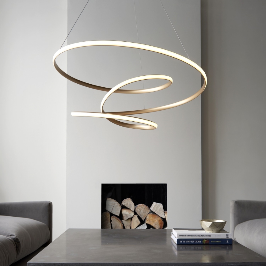 Endon 97639 - TWIRL LED dimmelhető kábelen függő csillár LED/88W/230V 3000K aranyszínű