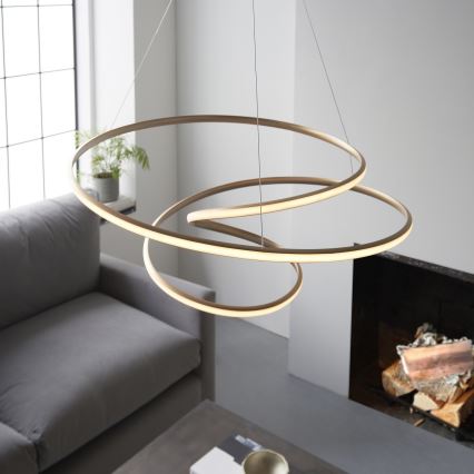 Endon 97639 - TWIRL LED dimmelhető kábelen függő csillár LED/88W/230V 3000K aranyszínű