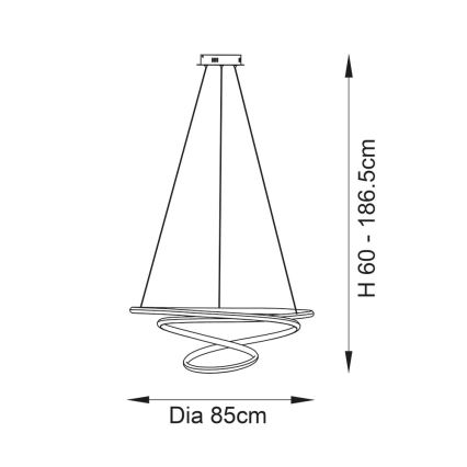 Endon 97639 - TWIRL LED dimmelhető kábelen függő csillár LED/88W/230V 3000K aranyszínű