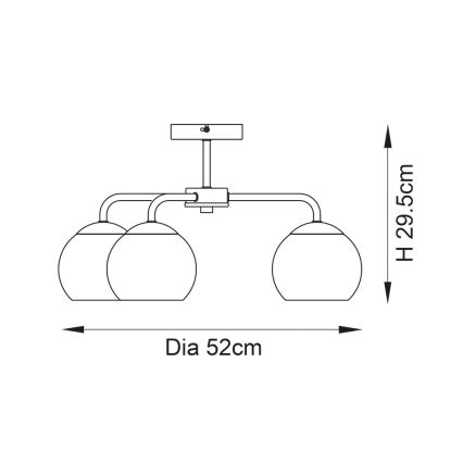 Endon 97971 - Felületre szerelhető csillár DIMPLE 3xE14/25W/230V fényes króm/füstszürke