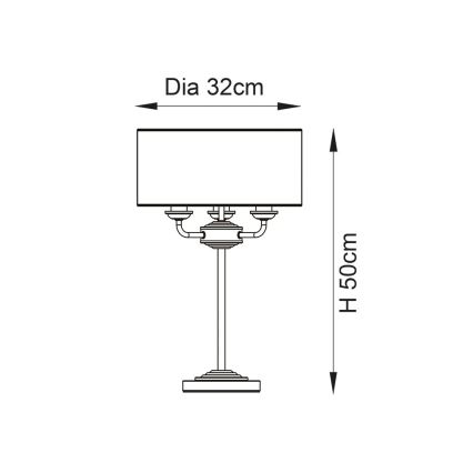 Endon 99149 - Asztali lámpa HIGHCLERE 3xE14/18W/230V szürke/fényezett króm átm. 32 cm